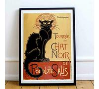 Biopracess Le Chat Noir (1896) Póster de reproducción de Th¨¦ophile Steinlen para decoración del hogar, decoración de pared, póster de metal, 20,3 x 30,5 cm