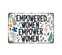 Biopracess Letrero de metal con estampado feminista de mujer empoderada y empoderada para mujer, estilo retro, vintage, póster de metal, decoración de pared, 20 x 30 cm