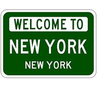 Biopracess Letrero de metal con texto en inglés "New York, New York - Usa Welcome To Aluminum City Sign 20.3x30.5 cm