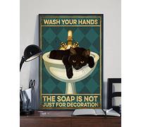 Biopracess Letrero de metal con texto en inglés "Wash Your Hands", 20 x 30 cm