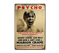 Biopracess Letrero de metal de 20 x 30 cm, póster clásico de psicópata de película de terror, vintage, retro, letrero de aluminio para decoración de pared