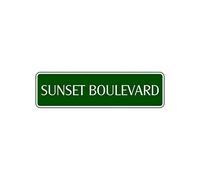 Biopracess Letrero de metal de aluminio para decoración de pared de Sunset Boulevard Beach de 4 x 16 pulgadas
