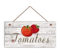 Biopracess Letrero de tomates, letrero de jardín, decoración rústica, letrero de verduras envejecidas, regalo para jardinero (Pt-Tt075), letrero de metal retro vintage, póster de metal, decoración de