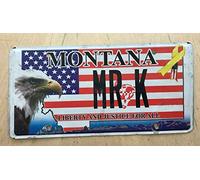 Biopracess Montana - Placa de matrícula con diseño de bandera de águila colorida de Estados Unidos, Mr K King, 6 x 12 pulgadas