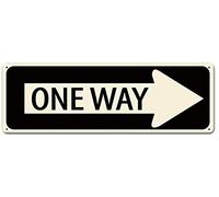 Biopracess One Way - Letrero de metal vintage retro rústico para pub y tienda, arte decorativo de pared x pulgadas, letrero de metal de aluminio para calle, 40 x 10 cm