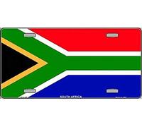Biopracess Placa de matrícula con bandera de Sudáfrica de 6 x 12 pulgadas