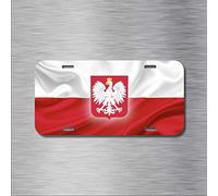 Biopracess Placa de matrícula con la bandera polaca de Polonia y Krak¨®w Polski, 15,2 x 30,5 cm