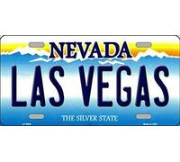 Biopracess Placa de matrícula de Las Vegas Nevada con fondo novedoso, 15 x 30 cm
