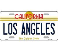 Biopracess Placa de matrícula de Los Ángeles con fondo del estado de California, 15 x 30 cm