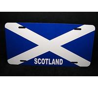 Biopracess Placa de matrícula de metal con bandera de Escocia, cruz de San Andrés de Escocia, placa de matrícula de 6 x 12 pulgadas