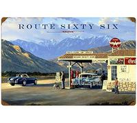 Biopracess Placa de metal vintage de Stan Stokes Route Sixty Six Gas Station Man Cave Barn para decoración al aire libre, 20,3 x 30,5 cm