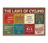 Biopracess Póster de metal retro vintage con las leyes del ciclismo para colgar en la pared, 20,3 x 30,5 cm