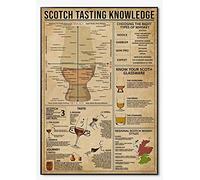Biopracess Retroes - Cartel de metal para degustación de whisky escocés, regalo para bebedores de whisky escocés, letrero de metal, retro, vintage, póster de metal, decoración de pared, 8 x 12