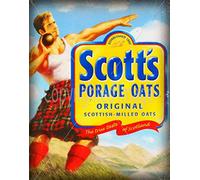 Biopracess Scott'S Porage Oats Cafe Kitchen Shop - Cartel de metal vintage para el hogar, 8 x 12 pulgadas