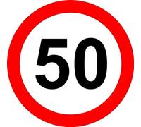 Biopracess Señal de seguridad vial de 50 mph, divertida señal de metal para cruzar tráfico, letrero cuadrado de 30,5 x 30,5 cm