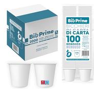 BioPrime - 2000 unidades - Vasos de agua de papel de 200 ml - Vasos de 200 ml biodegradables - Para bebidas calientes, agua y bebidas - Vasos desechables