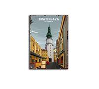 Bioprocess Bratislava Eslovaquia Vintage Look Tin Sign Bar Cafe Vintage Metal Sign Poster 8 x 12 pulgadas