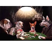 Bioprocess Cartel de metal con texto en inglés "Dogs Playing Poker Dog Party Dog", diseño de Lucía Heffernan, regalo de pared, póster de metal de 8 x 12 pulgadas