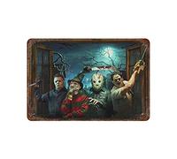 Bioprocess Cartel de metal de 8 x 12 pulgadas con personajes de películas de terror, decoración divertida, decoración de pared, póster de metal de 8 x 12 pulgadas