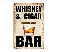 Bioprocess Cartel de metal para decoración de bar de whisky y cigarros, decoración vintage para el hogar, póster de decoración de pared, letrero de estaño, póster de metal de 8 x 12 pulgadas