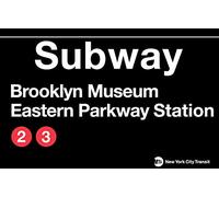 Bioprocess Cartel metálico de la estación de metro de la ciudad de Nueva York, del Museo de Brooklyn, 20 x 30 cm