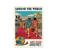 Bioprocess Daft Punk Around The World Poster Edm Poster Minimalista Arte de Pared Rip Daft Punk Retro Decoración de Pared Cartel de Metal Póster 8x12 pulgadas