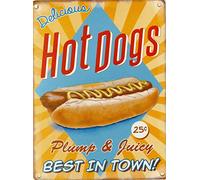 Bioprocess Hotdog Retro Pequeño Metal Publicidad Wall Sign Aluminio Metal Sign Poster 8X12 Pulgadas