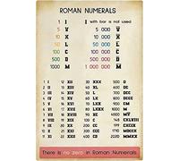 Bioprocess Póster de aluminio con números romanos S, para la aula y educación, letrero de metal retro y vintage, decoración de pared, 20,3 x 30,5 cm