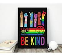 Bioprocess Póster de bienvenida con texto en inglés "Everyone Is Welcome Here Hand" Black Lives Matter Lgbt Rainbow Flag Love No Gender Inclusion &Kindness Hand Welcome Poster Decoración de pared