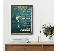 Bioprocess Póster de buceador Turn Around and Say Watch Me, póster de buceo, decoración de buceador, regalo para buceador Ls A58Gh, póster de decoración de pared, letrero de estaño decorativo de 12 x