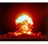 Bioprocess Póster de hierro de la Segunda Guerra Mundial de Estados Unidos con bomba atómica y prueba nuclear de Wwii, arte para pared, decoración de pared, póster de metal, 8 x 12 pulgadas