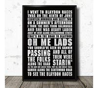 Bioprocess Póster de letras de canción de fútbol de Newcastle United Blaydon Races, estilo retro, decoración de pared, cartel de metal, 20 x 30 cm