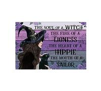 Bioprocess Póster de metal con texto en inglés "The Soul Of A Witch" para bar y parrilla, 8 x 12 pulgadas