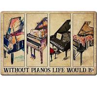 Bioprocess Póster retro de piano de metal sin piano Life Would Be A Bar, baño, dormitorio, oficina, bar, hogar, cafetería, arte de pared, regalo, decoración de pared, póster de metal, 8 x 12 pulgadas
