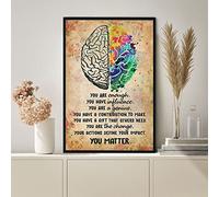 Bioprocess You Matter Brain Poster Self Care Art Self Care Chart Psychology Poster Motivation Poster Therapy Counseling Poster Self Care Wheel Wall Decor Poster Metal Sign 8X12 Inch