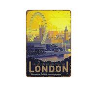 Bioputty Cartel vintage de publicidad de viaje del Museo de Londres, Inglaterra, Gran Bretaña, letrero de metal retro para decoración del hogar, placa de pared, letrero de granja, decoración de sala