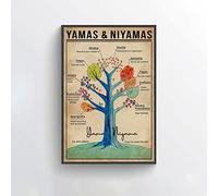 Bioputty Yamas Niyamas, 12 x 8 pulgadas, póster vintage divertido para decoración de pared, regalo de arte retro, letrero de metal