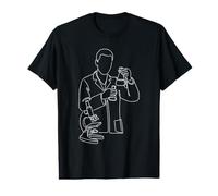 Bioquímica Científico Sketch Químico Dibujo Una Línea Camiseta gráfica económica