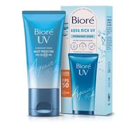 Biore Aqua Rich UV FPS50 - Alta protección UV diaria e hidratación - Protector solar facial - Ácido hialurónico - Textura libre de grasa e invisible - Todos los tipos de piel y tonos de piel