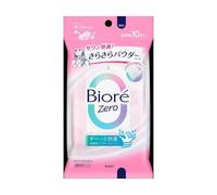 Bioré Zero Powder Deodorant Sheets Gentle Soap Scent, 10 Sheets, Body Wipes with Smooth Dry Finish for Daily Fresh Care