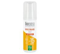 BIOREGENA- Aceite solar BIO, factor de protección 15, pieles bronceadas, frasco 90 ml.