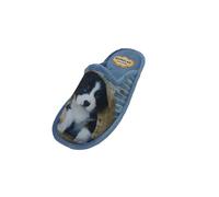 Biorelax Zapatilla de Estar por casa Mujer/Niño/Niña/Color índigo/Dibujo Perrito