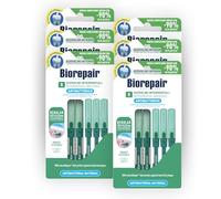 Biorepair, 5 cepillos interdentales antibacterianos, delicados con dientes y encías, con microrepair para una limpieza dental profunda, formato normal, paso interdental 0,82 mm, paquete de 6 unidades