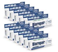 Biorepair, Pasta de dientes avanzada para la noche, intensiva contra la erosión, 12 paquetes de 75 ml, protege y repara el esmalte de los dientes, antibacteriano, con MicroRepair, Zinc PCA y xilitol