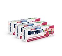 Biorepair, Pasta de dientes para niños de 0 a 6 años, 3 paquetes, Biorepair Pasta de dientes para niños sin flúor sabor a fresa anticaria, para encías saludables, 50 ml
