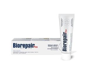 Biorepair Pasta de dientes Plus Pro White para restaurar la blancura de los dientes - MicroRepair 200 mg/g hidroxiapatita sin fluoruro - Previene el sarro y restaura la blancura natural de los dientes