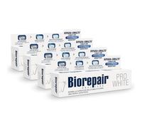 Biorepair, Pasta de dientes Pro White, 4 paquetes de 60 ml, pasta dental blanqueadora con tecnología de polímero PVP, reparación de esmalte y dientes para dientes blancos y brillantes, sin flúor