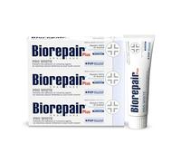 Biorepair Plus Pro Pasta de dientes blanca para restaurar la blancura de los dientes, 200 mg/g, pasta dental microRepair sin flúor, previene el sarro (75 ml (paquete de 3) nuevo)