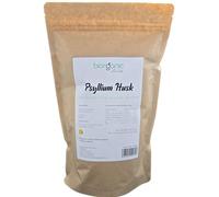 Biorganic Psyllium Husk 100% natural, 500g. Cáscaras de psyllium indio (plantago ovata), rico en fibra y vegano. Saciante. Mejora el tracto intestinal. Marca española.