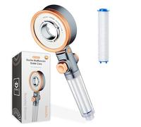 BIORYC ® Alcachofa de Ducha Con Filtro. Oasis Cabezal de Ducha con Filtro. Alcachofa Ducha Alta Presión Antical y Cloro. Aquapure cabezal ducha con Botón STOP y Regulador (1 FILTRO)
